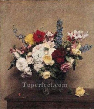 フラワーズ Painting - 6月のバラ色の富 花の画家 アンリ・ファンタン・ラトゥール